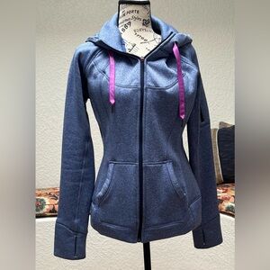 Athleta Blue Utility Jacket with Fleece Lining